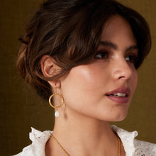 Load image into Gallery viewer, Ashiana - Pearl Hoop Earrings
