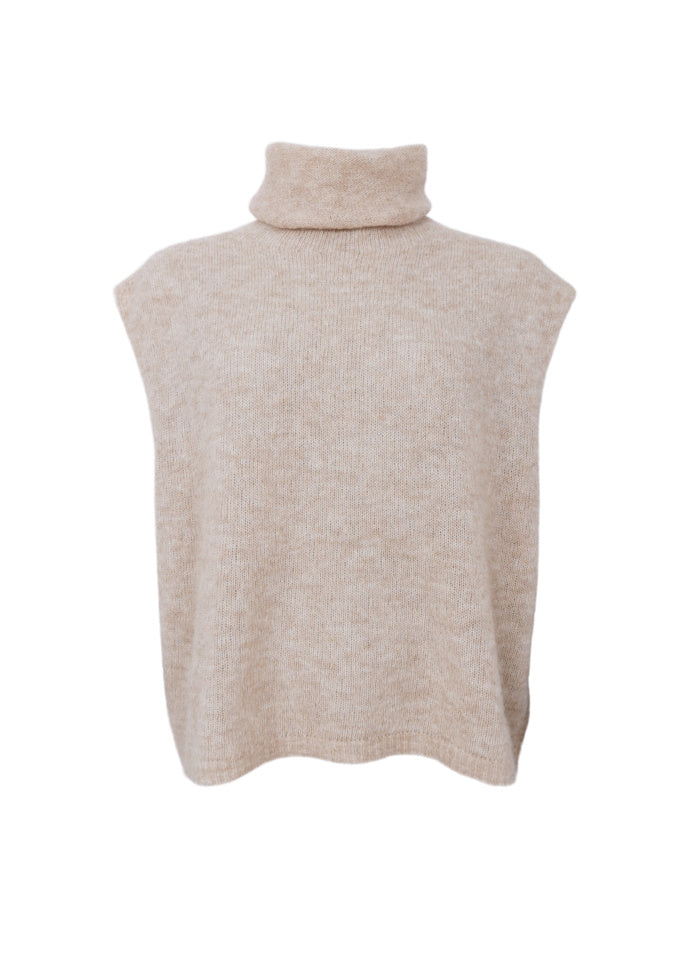 Black Colour - Dell Roll Neck Vest