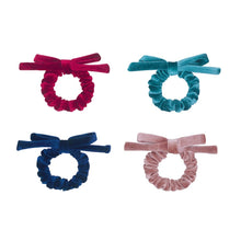 Load image into Gallery viewer, Mimi &amp; Lula- Blackberry velvet bow scrunchie

