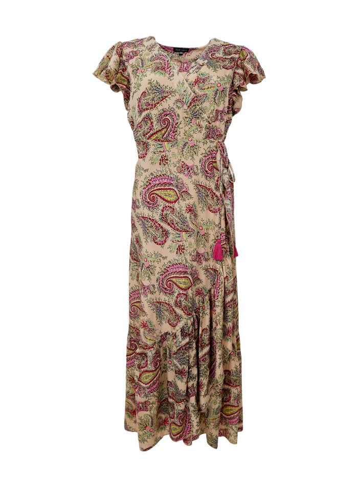 Black Colour - Luna Wrap Dress Meadow Ruby