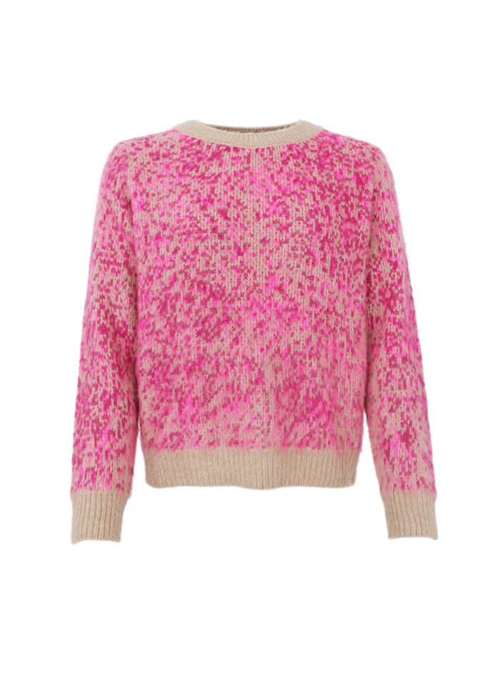 Black Colour - Ria Knit Jumper Berry Mix