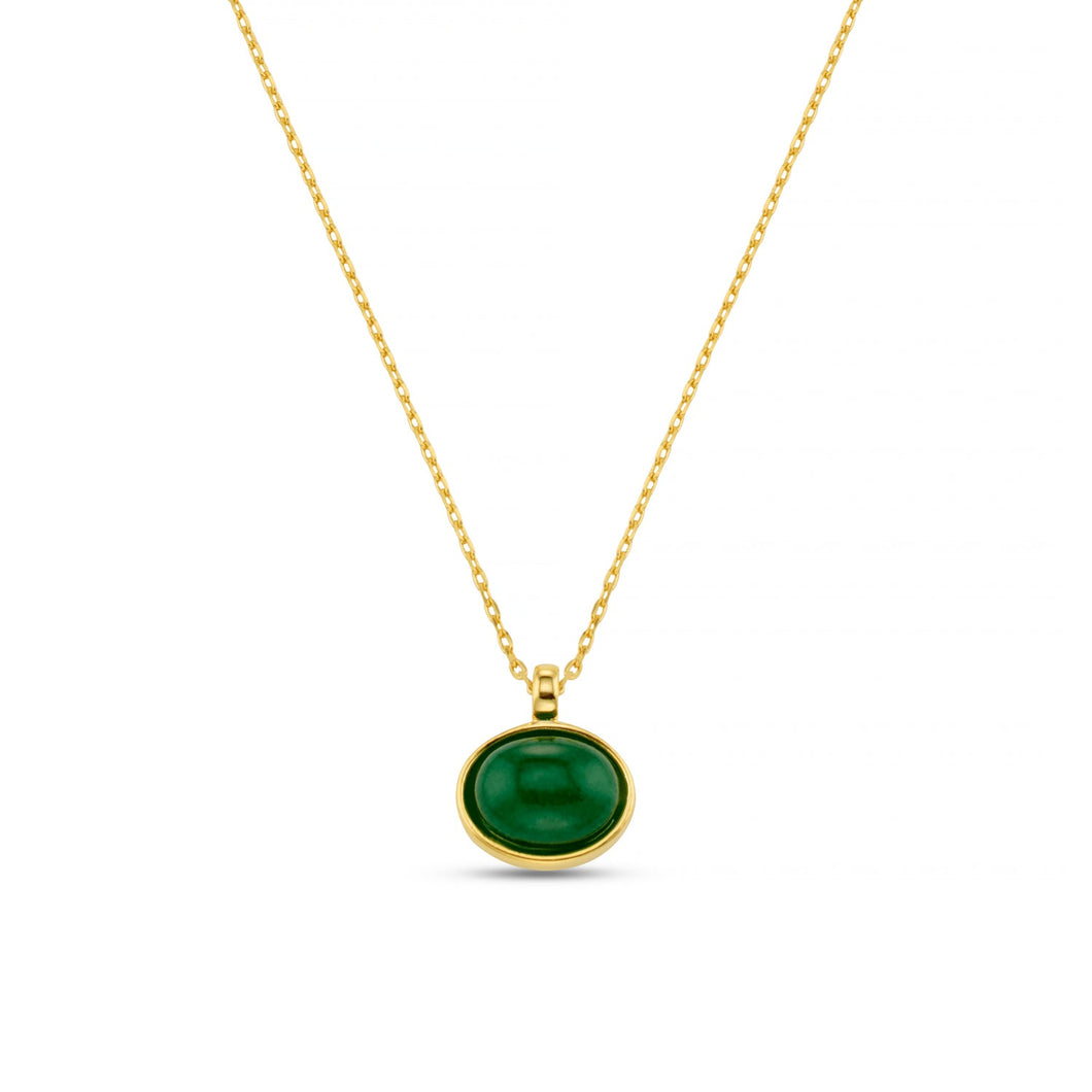 Orelia Semi-Precious Green Jade Pendant Necklace