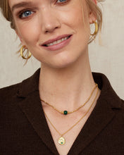 Load image into Gallery viewer, Ashiana Venice Gold Coin Necklace Green

