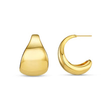 Load image into Gallery viewer, Orelia Statement Taper Metal Hoop Earrings
