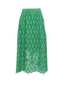 Black Colour - Freya Cut Out Lace Skirt