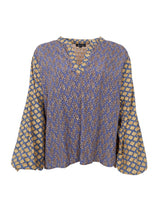 Load image into Gallery viewer, Black Colour - Luna Blouse Blue Multi
