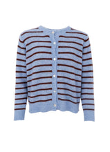 Load image into Gallery viewer, Black Colour- Dell Striped Knit Cardigan Blue
