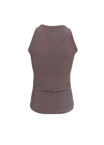 Black Colour Faye Lurex Top Taupe