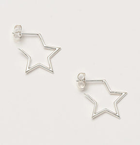 Estella Bartlett - EBE3588S Open Star Hoop Earrings - Silver Plated - NP