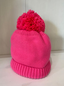 Somerville -Plain knit cashmere bobble hat