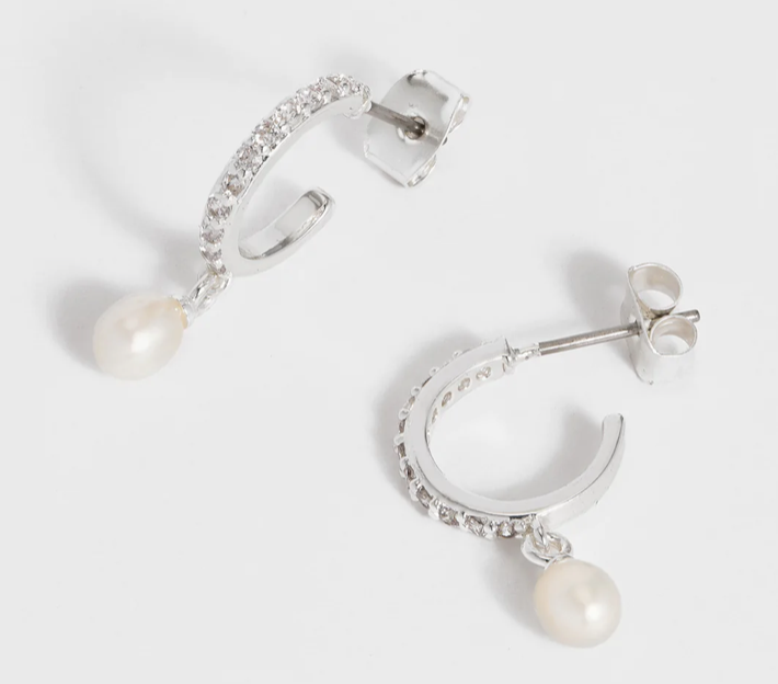Estella Bartlett- Sliver plated hoop with pearl