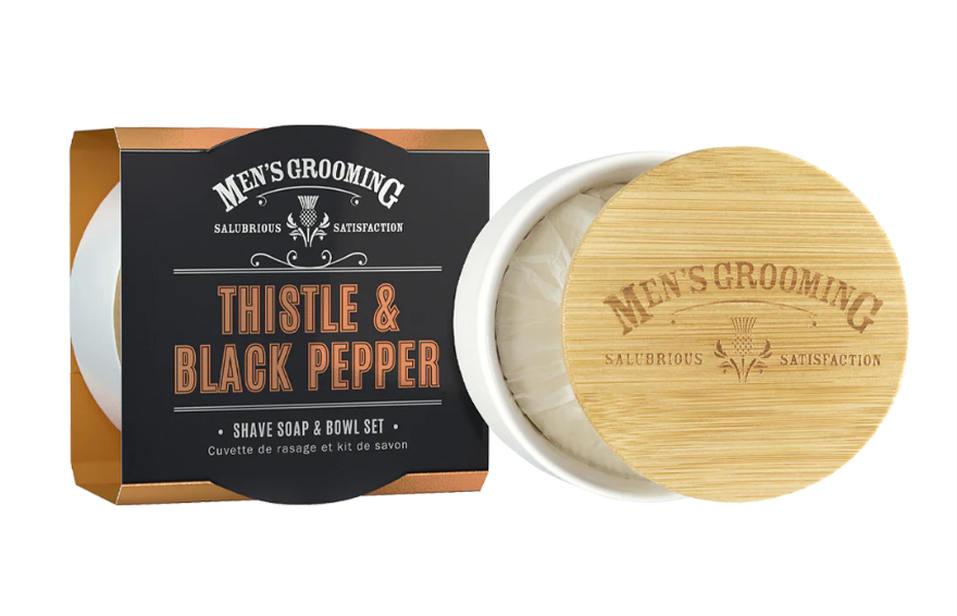 Thistle & Black Pepper Shave Soap & Bowl Set 100g